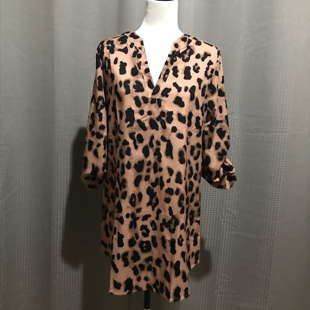 🆕NWT Coeur De Vague Apricot Leopard Shift Dress